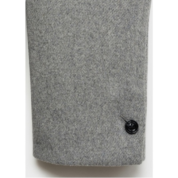MANGO NWT Gray Lapels Wool Trench Coat Oversized Double Breasted Long Wool Coat - Picture 11 of 14